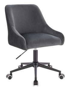 HR920K Scaun Grafit din Catifea cu Bază Neagră