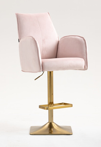 HR280KW Scaun Roz din Catifea cu Bază Aurie