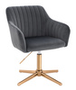 HR190CROSS Scaun Grafit din Catifea cu Bază Aurie