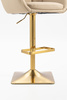 HR2055KW Scaun Crem din Piele Ecologica cu Bază Aurie