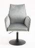 HR280N Scaun Gray din Catifea cu Bază Neagră