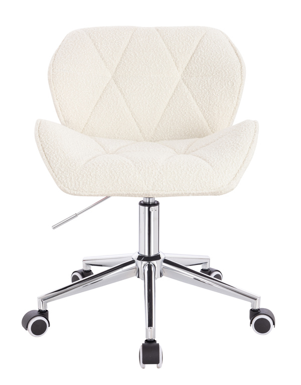 HR111K Scaun Crem Boucle cu Bază Cromata