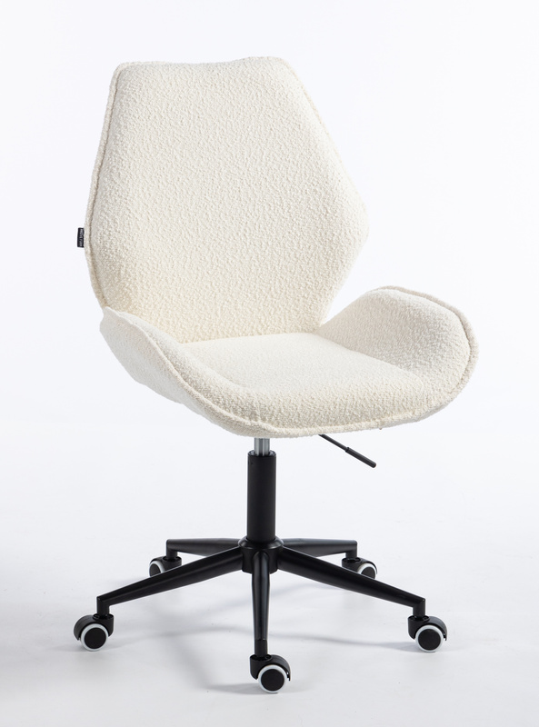 HR350K Scaun Crem din Boucle Bază Neagră