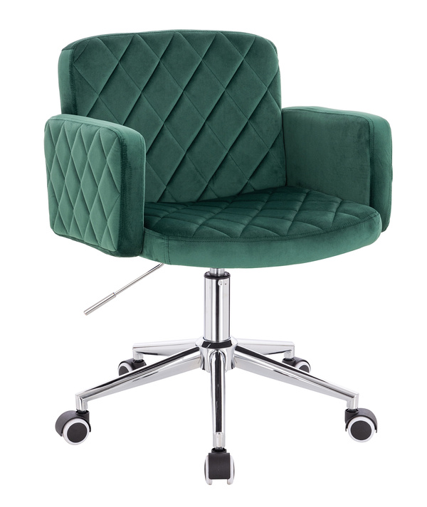 HR802K Scaun Verde din Catifea cu Bază Cromata