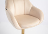 HR2055W Scaun Crem din Catifea cu Bază Aurie