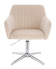 HR190CROSS Scaun Crem din Catifea cu Bază Cromata