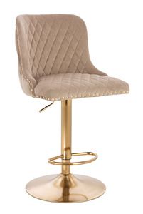 HR940W Scaun Latte din Catifea cu Bază Aurie