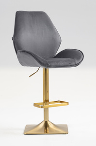 HR350KW Scaun Grafit din Catifea Bază Aurie