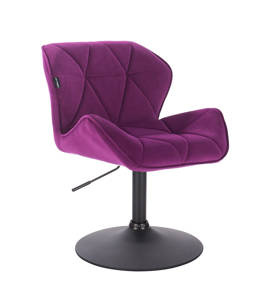 HR111N Scaun Fucsia Catifea cu Bază Neagră