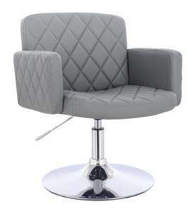 HR802N Scaun Gri din Piele Ecologica cu Bază Cromata