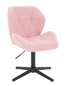 HR212CROSS Scaun Roz Pudra Boucle cu Bază Neagră