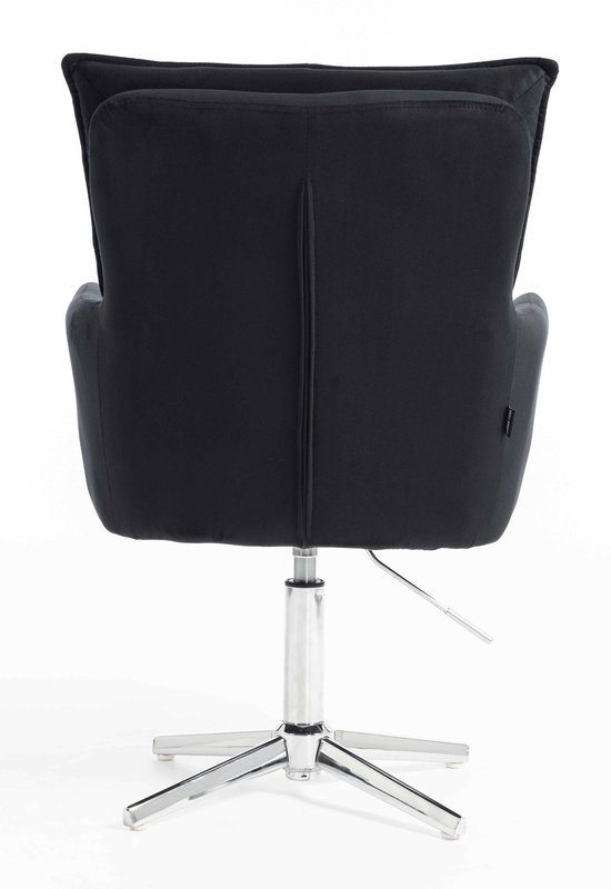 HR250CROSS Scaun Catifea Neagră Bază Cromata