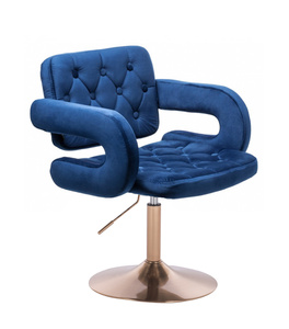 HR8403N Scaun Catifea Bleumarin Bază Aurie