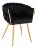 HR750 Scaun cu picioare Aurie Neagră din Catifea