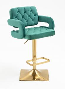 HR8403KW Scaun Catifea Verde Bază Aurie