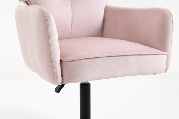 HR250N Scaun Catifea Roz Pudra Bază Neagră