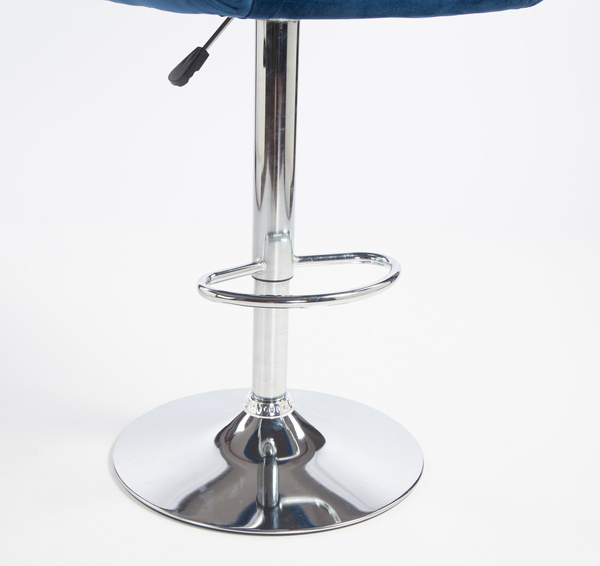 HR2055W Scaun Bleumarin din Catifea cu Bază Cromata