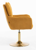 HR250N Scaun Catifea Reiată Premium Ruloare Curry Galben Bază Aurie