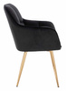 HR550 Scaun Neagră Catifea cu Bază Aurie