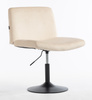 HR150N Scaun Crem din Catifea cu Bază Neagră