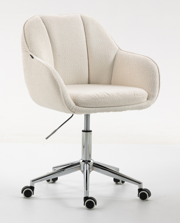 HR2055K Scaun Crem din Boucle cu Bază Cromata