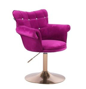 HR804CN scaun Catifea Fucsia cu Bază Aurie