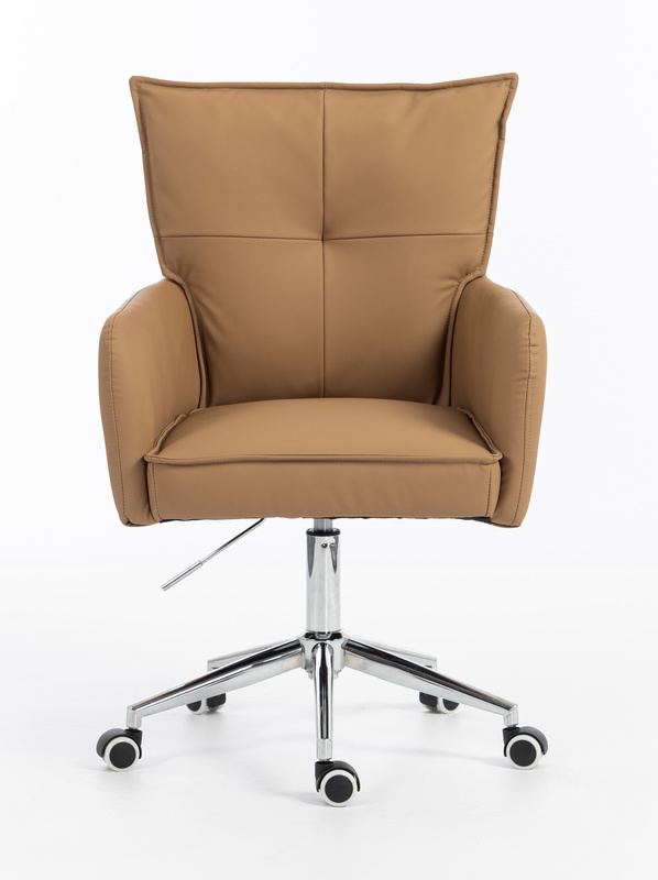 HR250K Scaun Piele Ecologică Premium Soft Culoare Caramel Bază Cromata