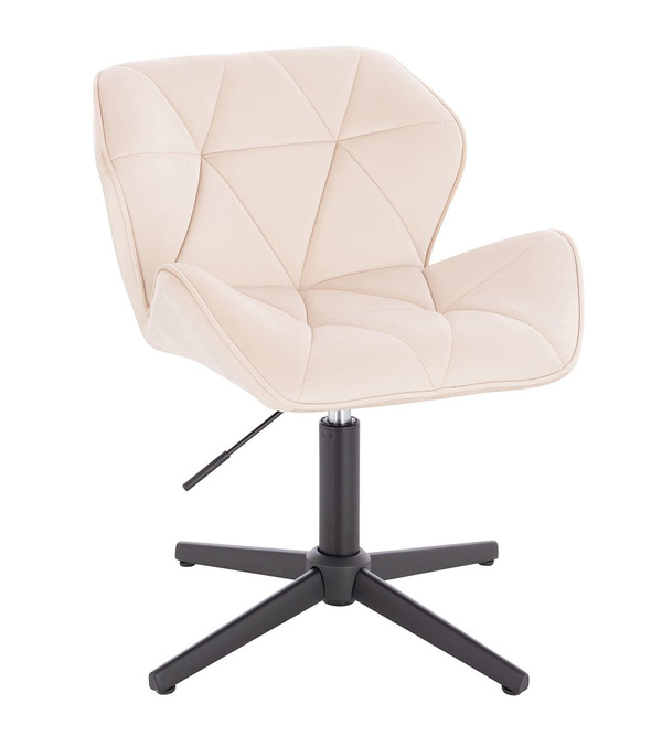 HR111CROSS Scaun Crem Catifea cu Bază Neagră