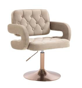 HR8403N Scaun Catifea Latte Bază Aurie