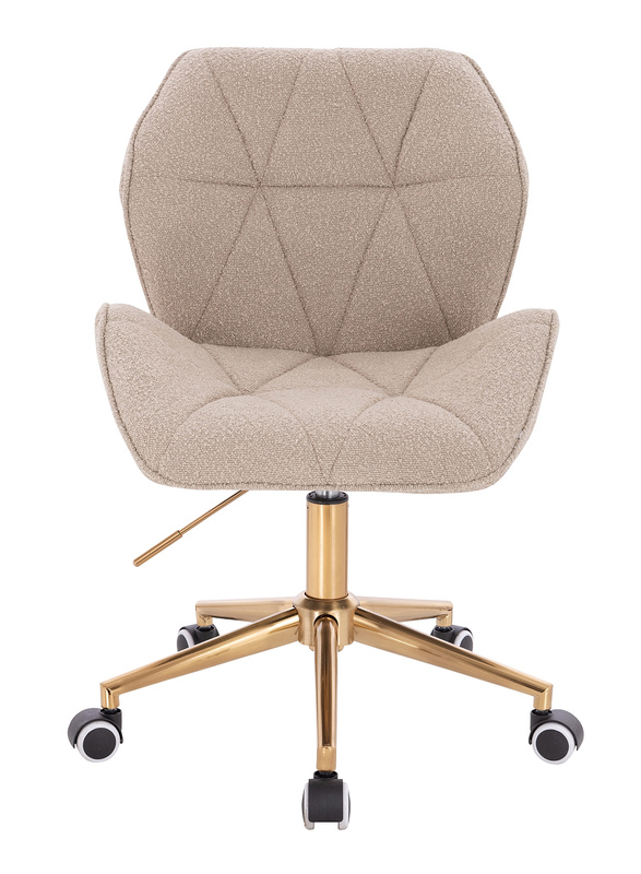HR212K Scaun Latte Boucle cu Bază Aurie