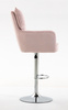HR250W Scaun Catifea Roz Pudra Bază Cromata
