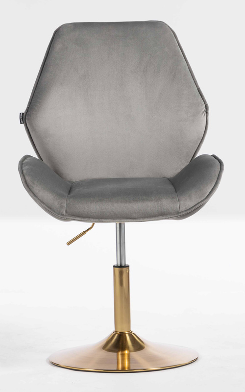 HR350N Scaun Gray din Catifea Bază Aurie
