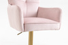 HR250KW Scaun Catifea Roz Pudra Bază Aurie