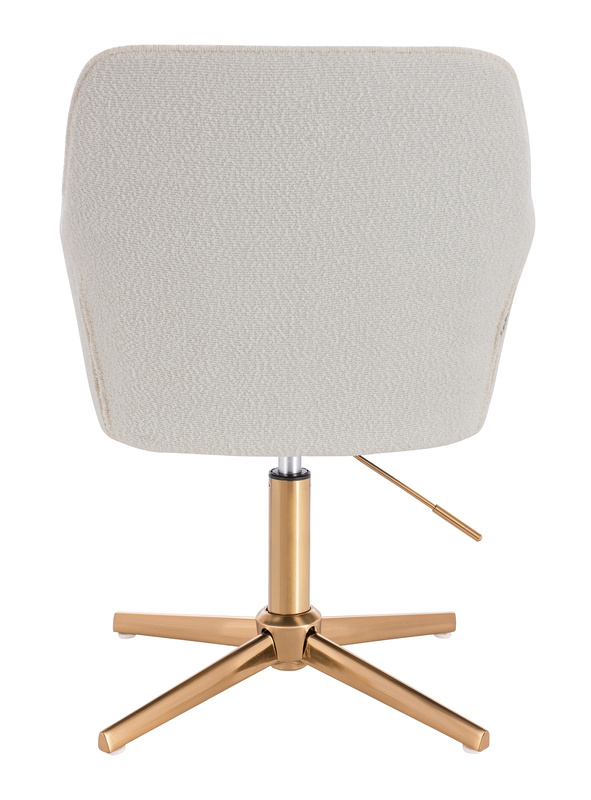 HR550CROSS Scaun Crem Boucle cu Bază Aurie