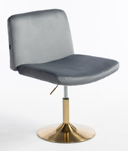 HR150N Scaun Grafit din Catifea cu Bază Aurie