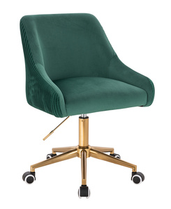 HR920K Scaun Verde din Catifea cu Bază Aurie