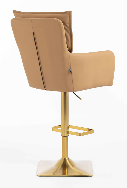 HR250KW Scaun Piele Ecologică Premium Soft Culoare Caramel Bază Aurie