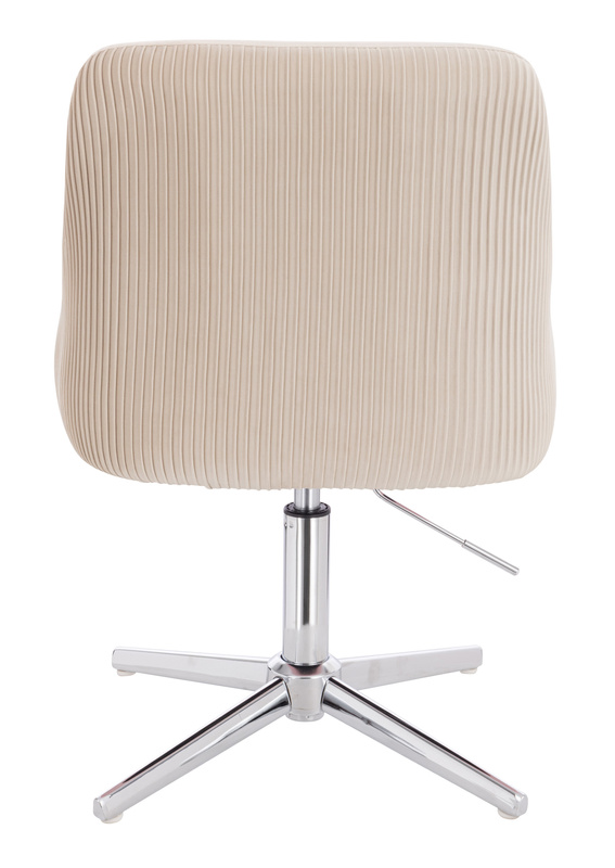 HR920CROSS Scaun Crem din Catifea cu Bază Cromata