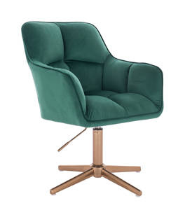 HR550CROSS Scaun Verde Catifea cu Bază Aurie