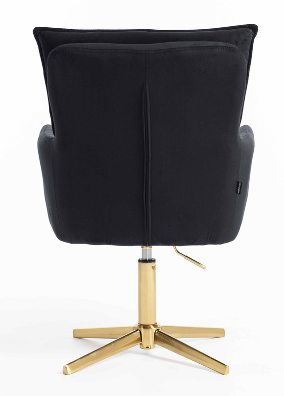 HR250CROSS Scaun Catifea Neagră Bază Aurie