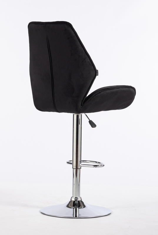 HR350W Scaun Neagră din Catifea Bază Cromata
