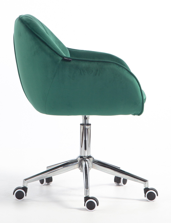 HR2055K Scaun Verde din Catifea cu Bază Cromata