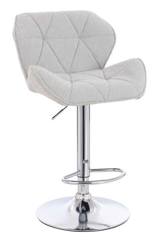 HR111W Scaun Gri Boucle cu Bază Cromata