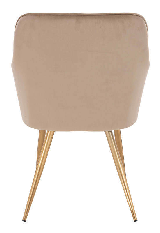 HR550 Scaun Latte Catifea cu Bază Aurie