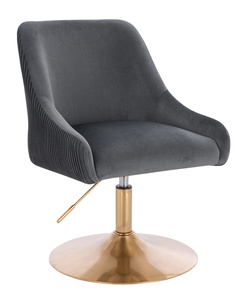 HR920N Scaun Grafit din Catifea cu Bază Aurie