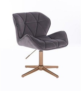 HR111CROSS scaun Catifea Grafit cu Bază Aurie