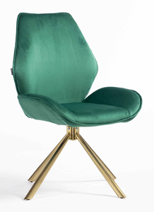 HR350 BAZĂ STEA Scaun Verde din Catifea Bază Aurie
