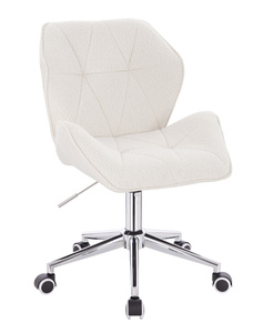 HR212K Scaun Crem Boucle cu Bază Cromata