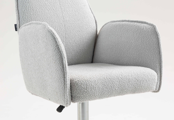 HR280W Scaun Gri Boucle cu Bază Cromata