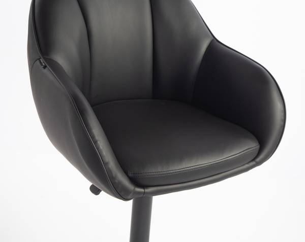 HR2055KW Scaun Neagră din Piele Ecologica cu Bază Neagră
